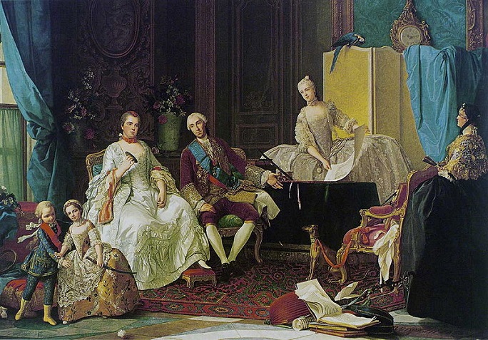 Louise Elisabeth of France and Ferdinand of Parma with Family ca. 1755 by Giuseppe Baldrighi 1723-1803  Galleria Nazionale Parma